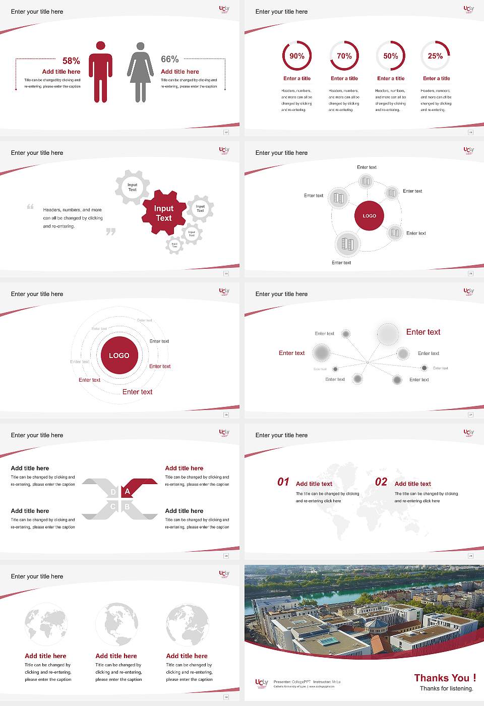 Catholic University of Lyon Course/Courseware Creation PPT Template16:9 ratio PPT effect preview image4