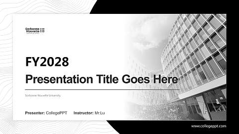 Sorbonne Nouvelle University Academic Presentation/Research Findings Report PPT Template