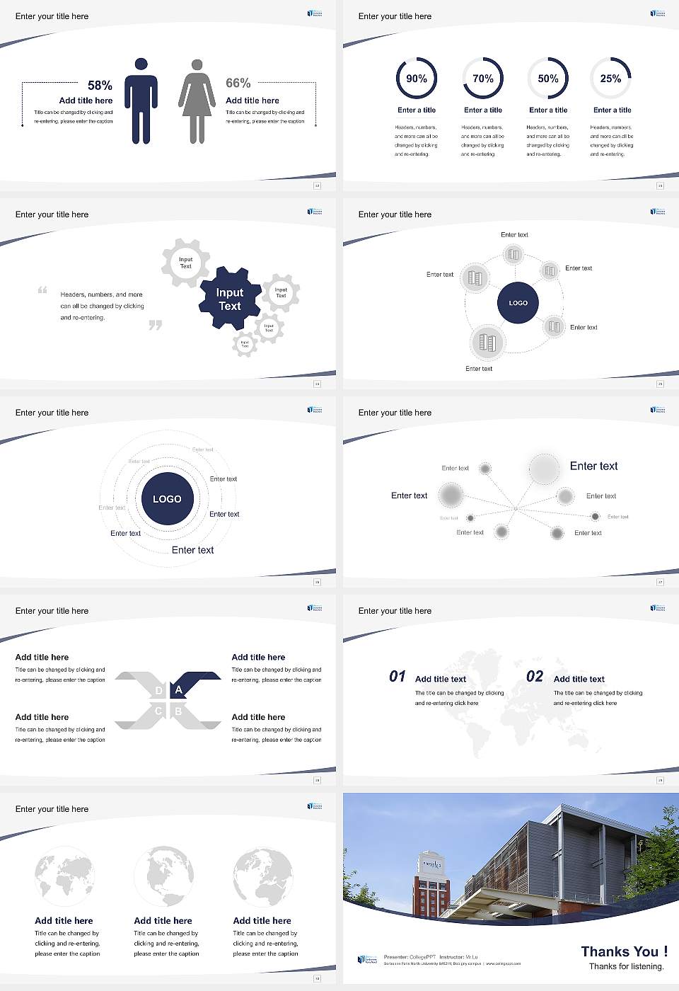 Sorbonne Paris North University – Bobigny campus Course/Courseware Creation PPT Template16:9 ratio PPT effect preview image4