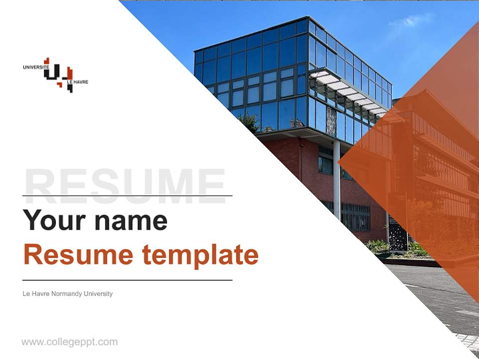 Le Havre Normandy University Resume PPT Template4:3 ratio PPT effect preview image5