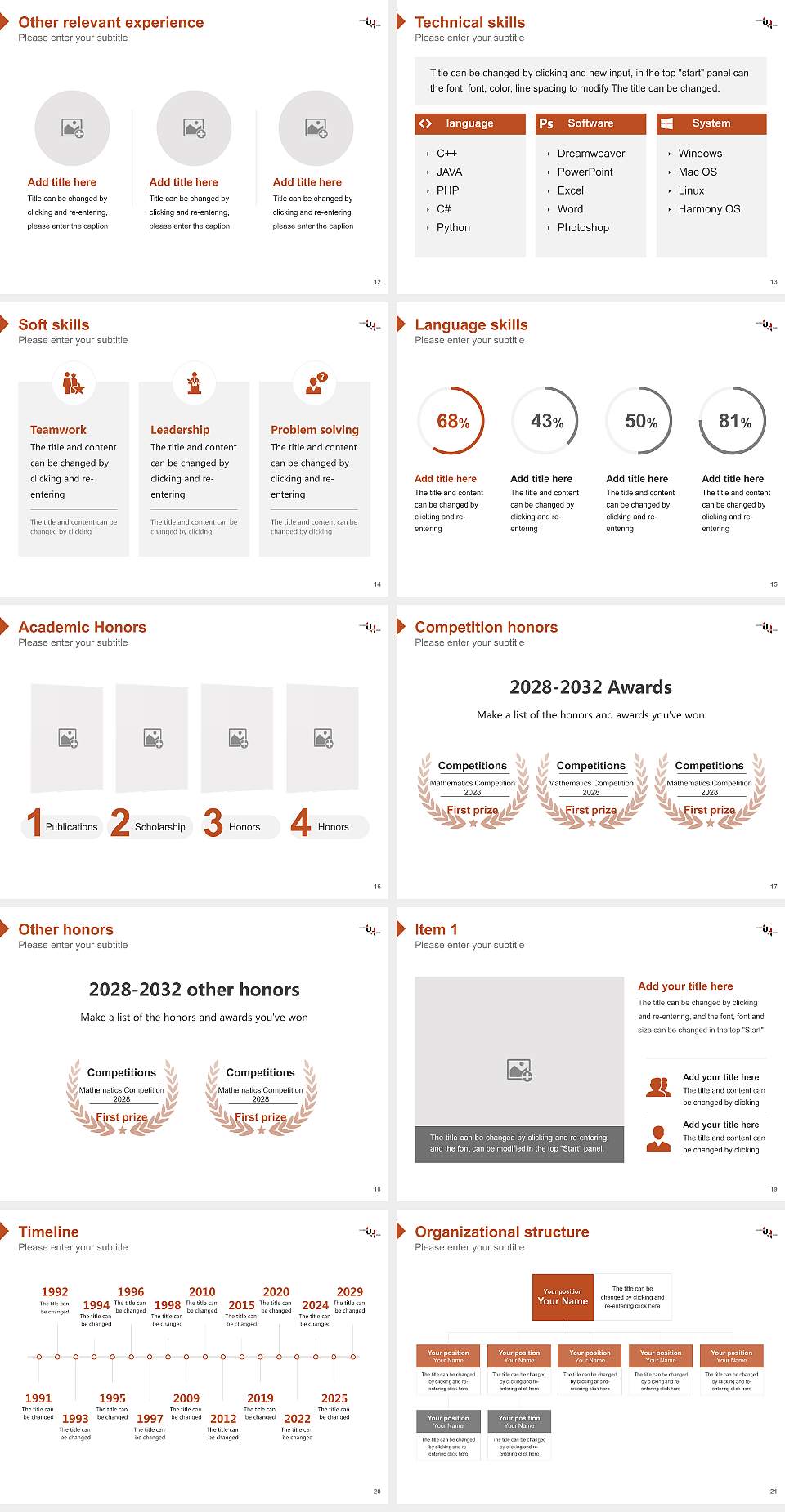 Le Havre Normandy University Resume PPT Template4:3 ratio PPT effect preview image3