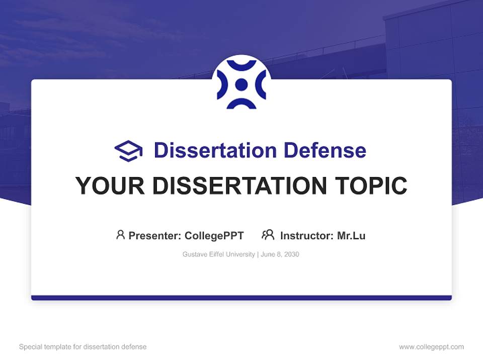 Gustave Eiffel University Graduation Thesis Defense PPT Template4:3 ratio PPT effect preview image7