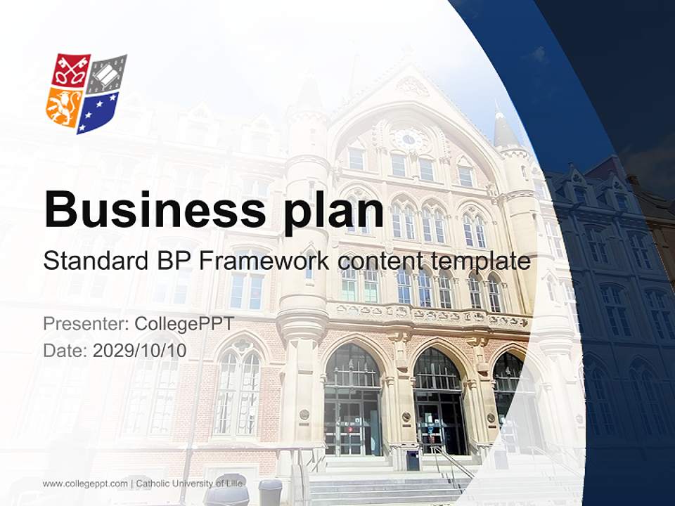Catholic University of Lille Competition/Entrepreneurship Contest PPT Template4:3 ratio PPT effect preview image9