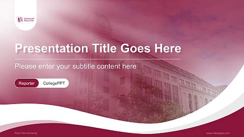 Paris Cité University Lecture Sharing and Networking Event PPT Template