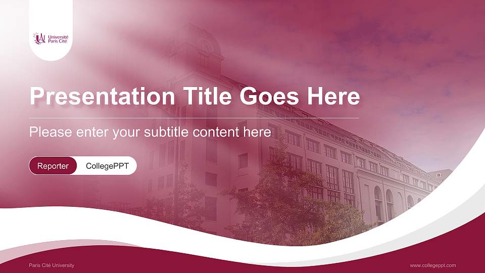 Paris Cité University Lecture Sharing and Networking Event PPT Template16:9 ratio PPT effect preview image