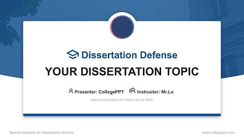 Catholic University of the West Graduation Thesis Defense PPT Template