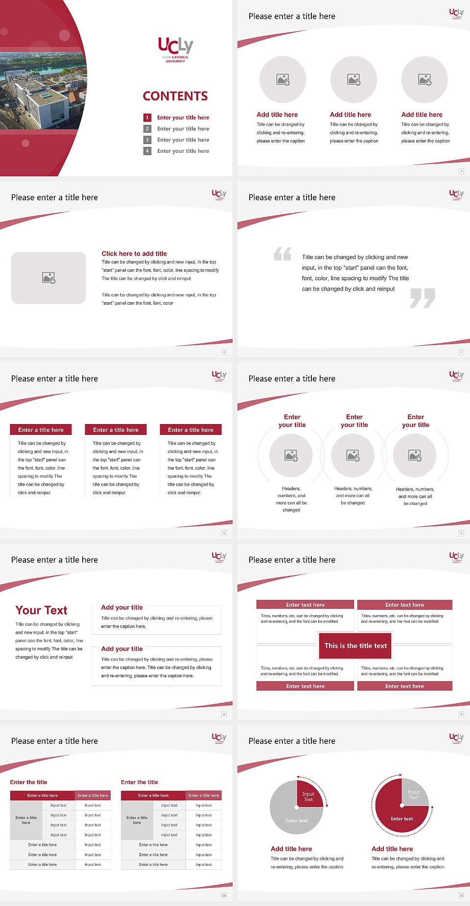 Catholic University of Lyon Course/Courseware Creation PPT Template4:3 ratio PPT effect preview image2