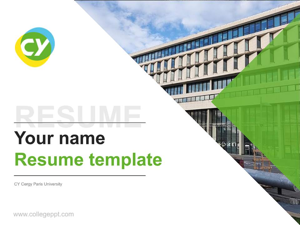 CY Cergy Paris University Resume PPT Template4:3 ratio PPT effect preview image5