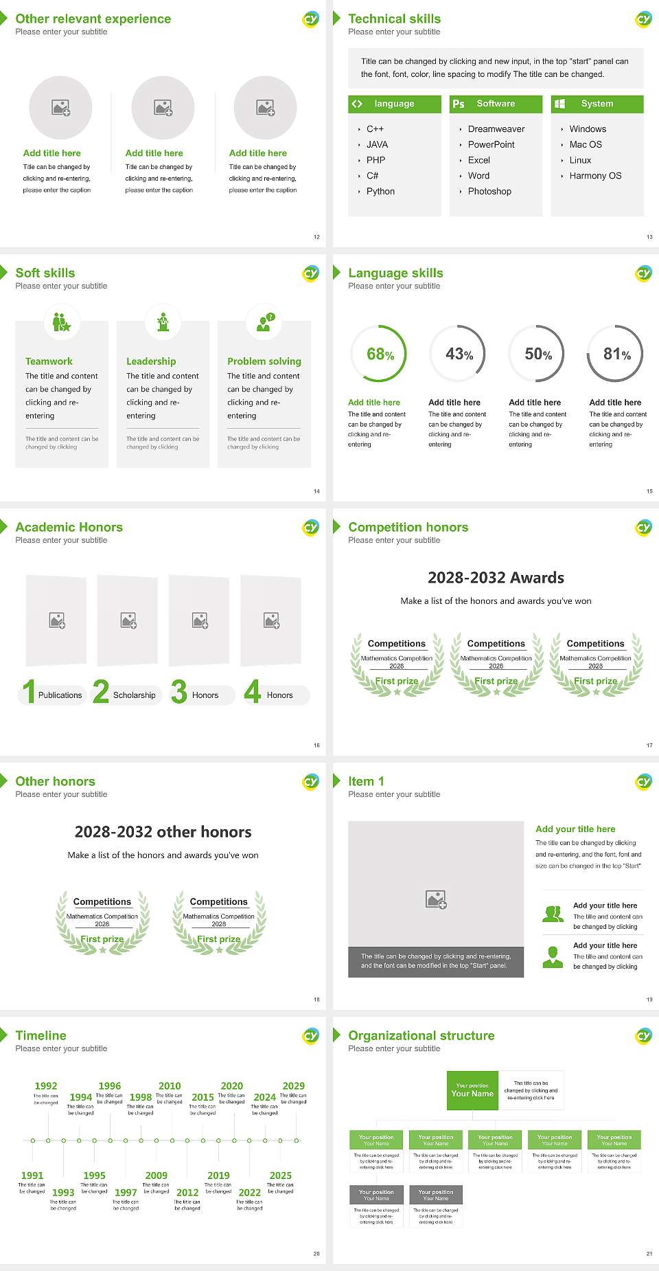 CY Cergy Paris University Resume PPT Template4:3 ratio PPT effect preview image3