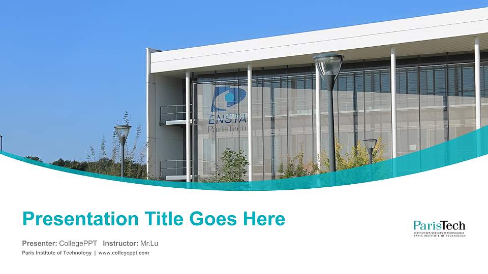 Paris Institute of Technology Course/Courseware Creation PPT Template16:9 ratio PPT effect preview image