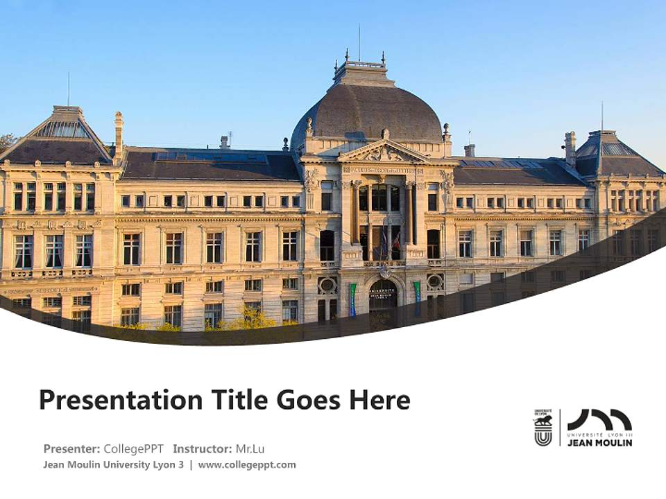 Jean Moulin University Lyon 3 Course/Courseware Creation PPT Template4:3 ratio PPT effect preview image5