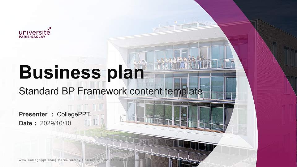 Paris-Saclay University – Sceaux campus Competition/Entrepreneurship Contest PPT Template16:9 ratio PPT effect preview image