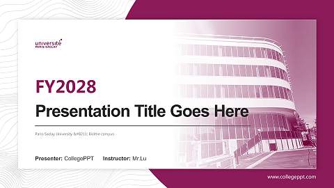 Paris-Saclay University – Bicêtre campus Academic Presentation/Research Findings Report PPT Template