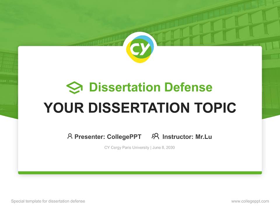 CY Cergy Paris University Graduation Thesis Defense PPT Template4:3 ratio PPT effect preview image7