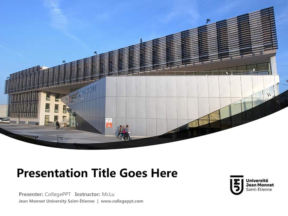 Jean Monnet University Saint-Étienne Course/Courseware Creation PPT Template4:3 ratio PPT effect preview image5