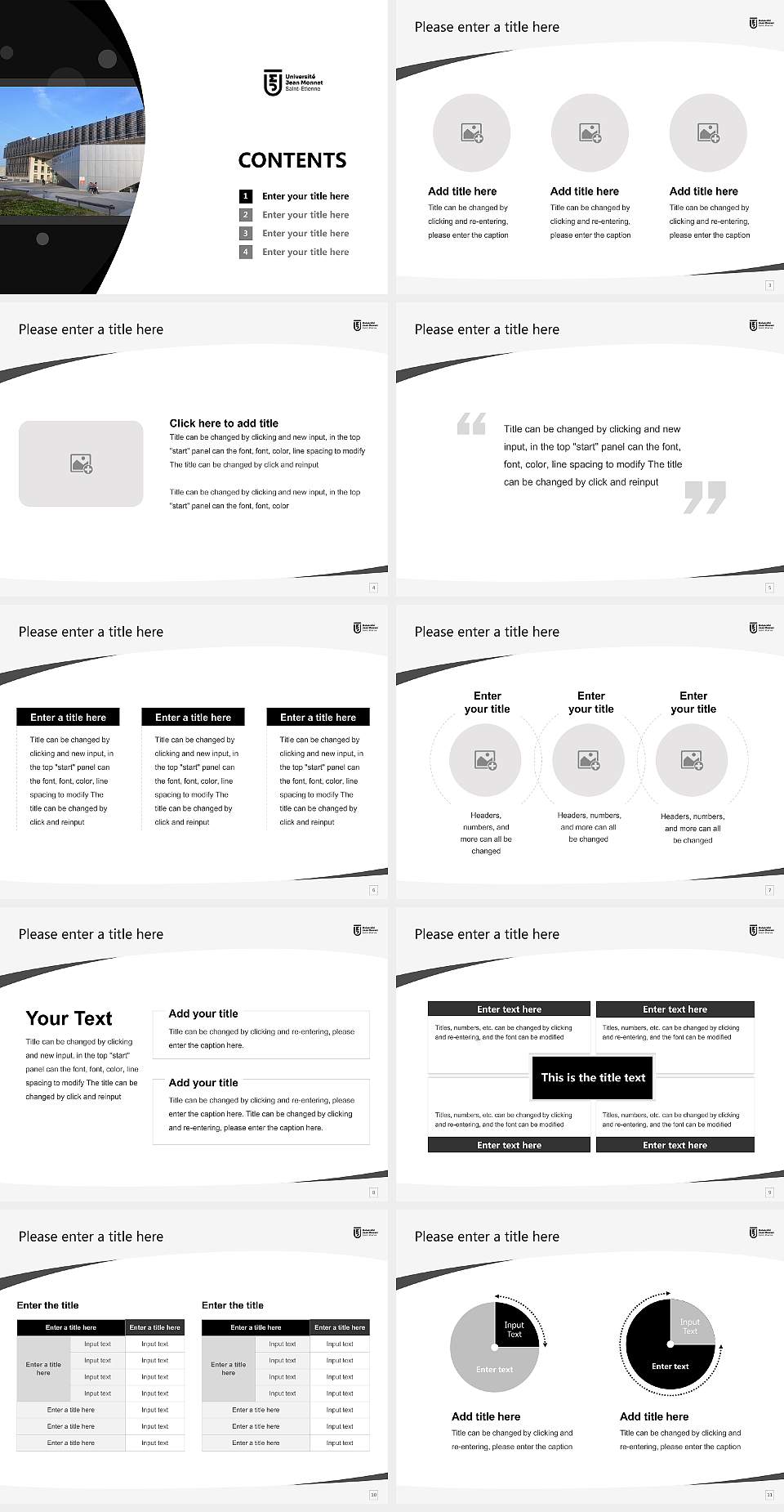 Jean Monnet University Saint-Étienne Course/Courseware Creation PPT Template4:3 ratio PPT effect preview image2