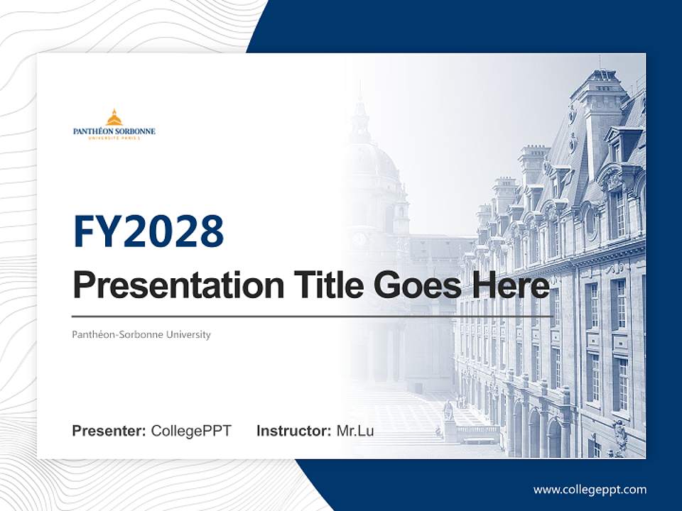 Panthéon-Sorbonne University Academic Presentation/Research Findings Report PPT Template4:3 ratio PPT effect preview image5