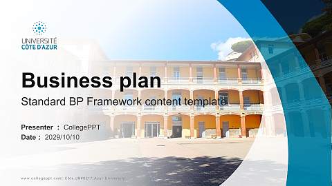 Côte d’Azur University Competition/Entrepreneurship Contest PPT Template
