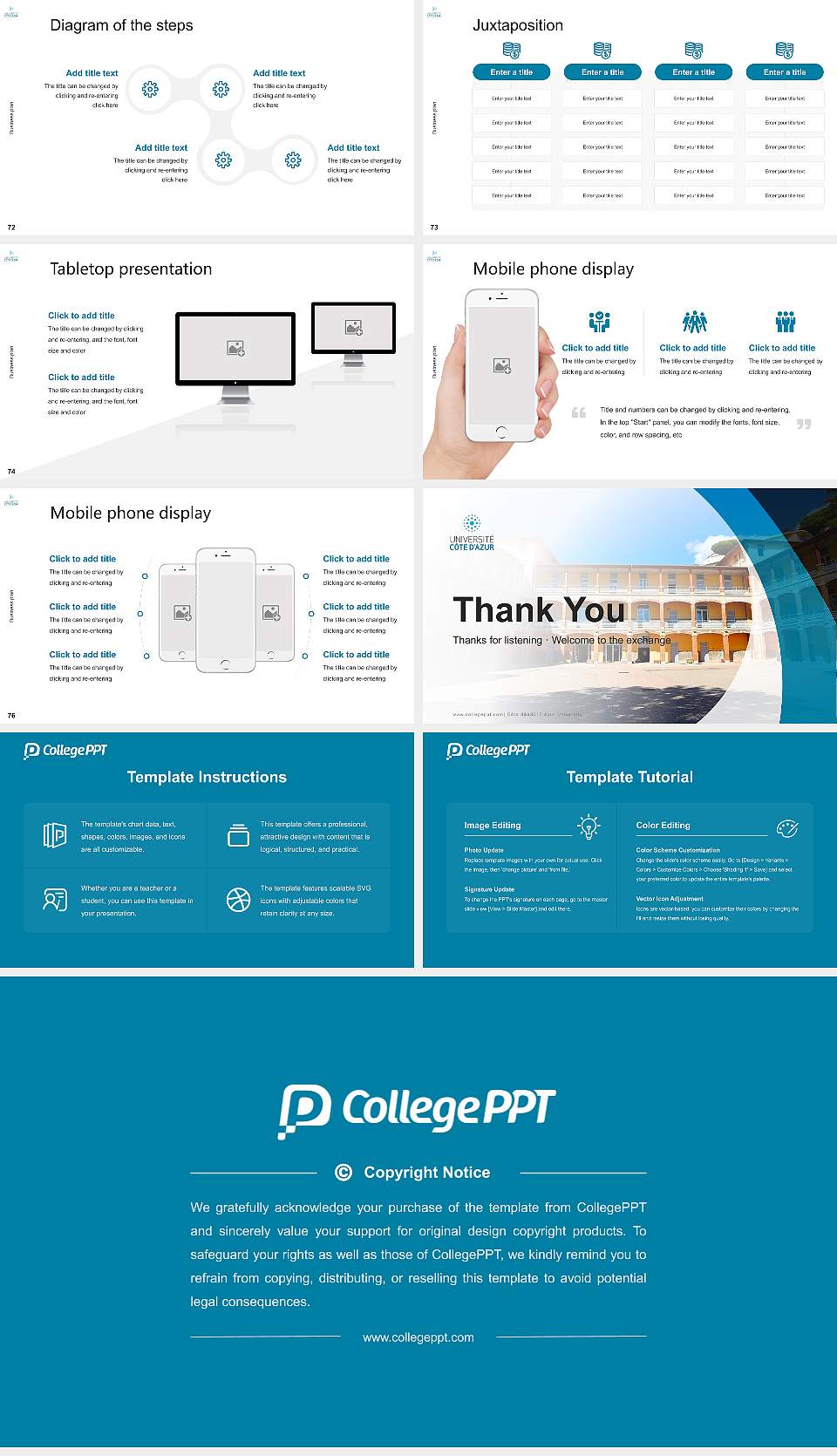 Côte d’Azur University Competition/Entrepreneurship Contest PPT Template16:9 ratio PPT effect preview image9