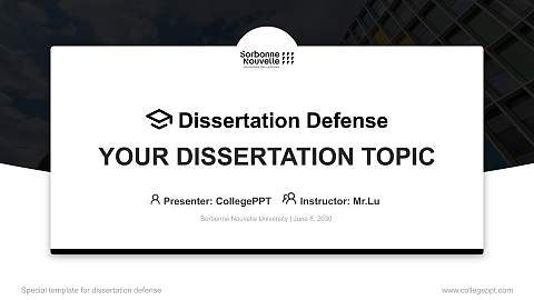 Sorbonne Nouvelle University Graduation Thesis Defense PPT Template