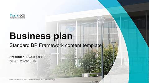 Paris Institute of Technology Competition/Entrepreneurship Contest PPT Template