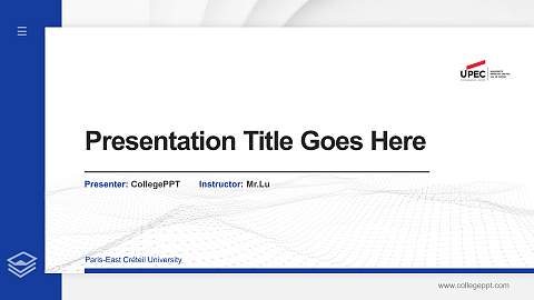 Paris-East Créteil University Thesis Proposal/Graduation Defense PPT Template
