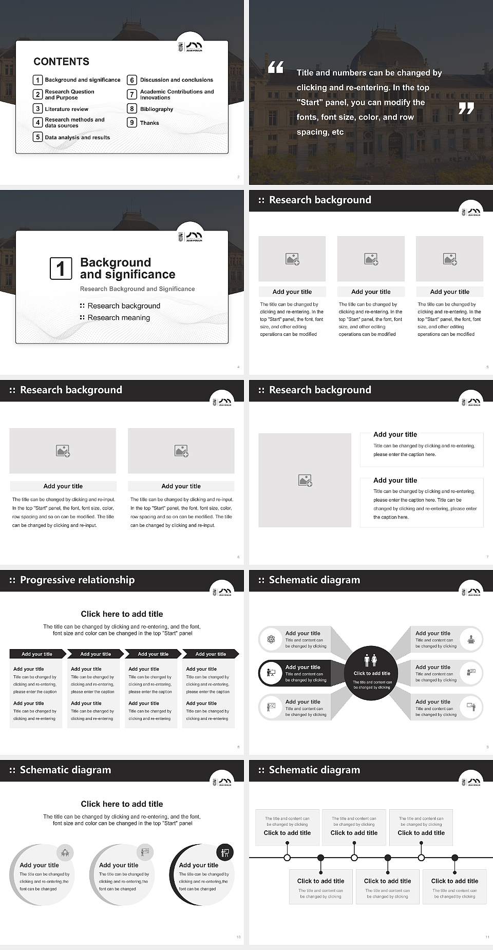Jean Moulin University Lyon 3 Graduation Thesis Defense PPT Template4:3 ratio PPT effect preview image2