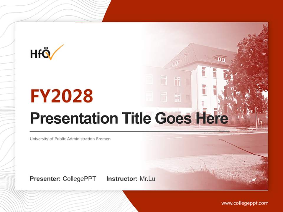 University of Public Administration Bremen Academic Presentation/Research Findings Report PPT Template4:3 ratio PPT effect preview image5