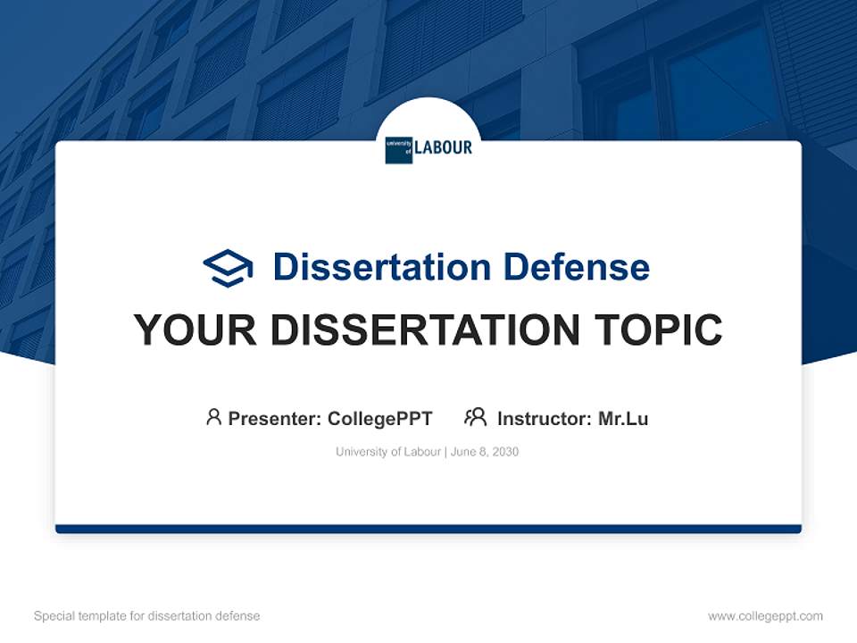 University of Labour Graduation Thesis Defense PPT Template4:3 ratio PPT effect preview image7