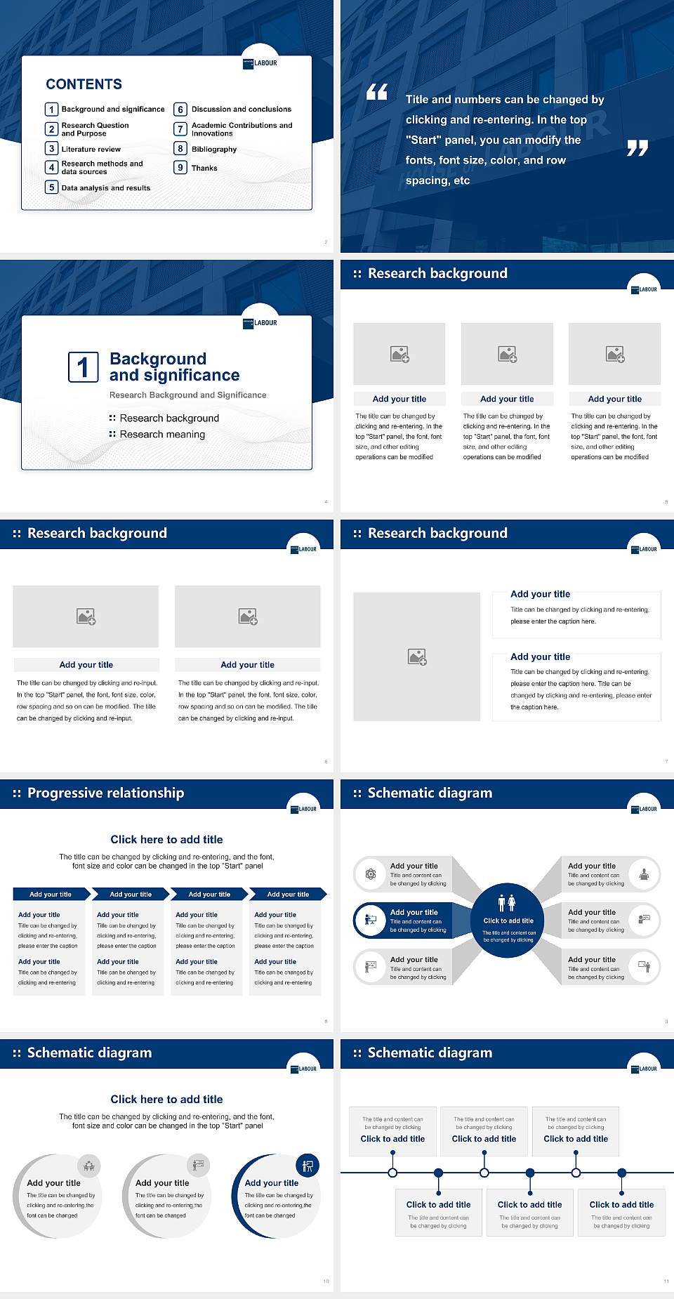 University of Labour Graduation Thesis Defense PPT Template4:3 ratio PPT effect preview image2