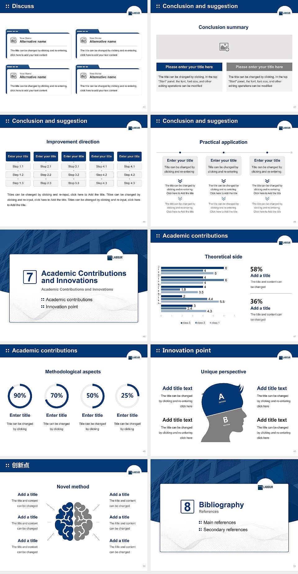 University of Labour Graduation Thesis Defense PPT Template4:3 ratio PPT effect preview image6