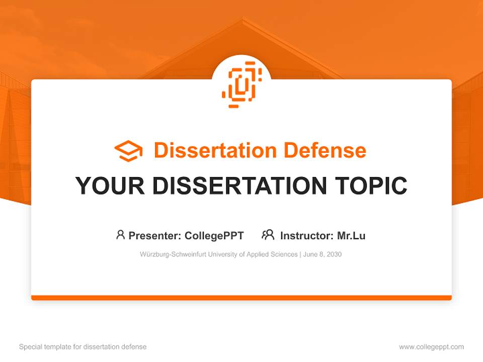 Würzburg-Schweinfurt University of Applied Sciences Graduation Thesis Defense PPT Template4:3 ratio PPT effect preview image7
