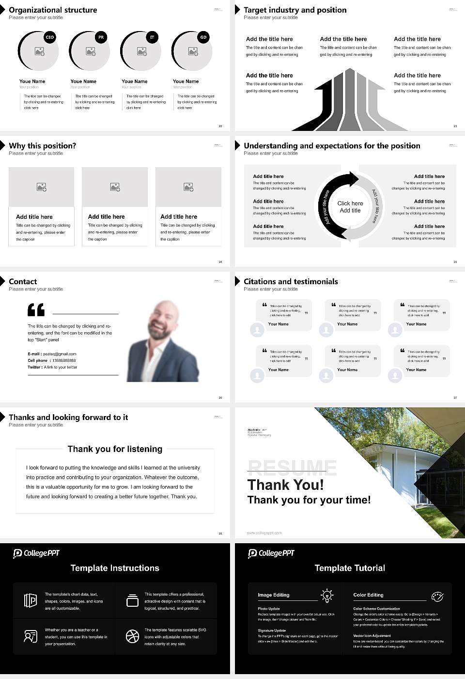 Academy of Fine Arts Nuremberg Resume PPT Template16:9 ratio PPT effect preview image4