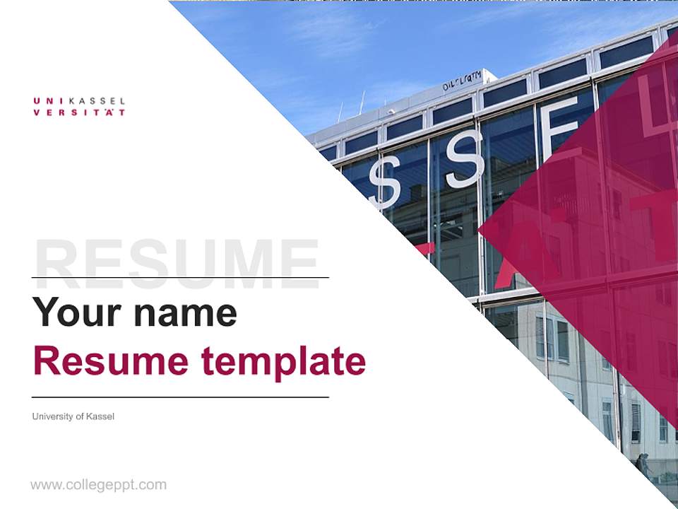 University of Kassel Resume PPT Template4:3 ratio PPT effect preview image5