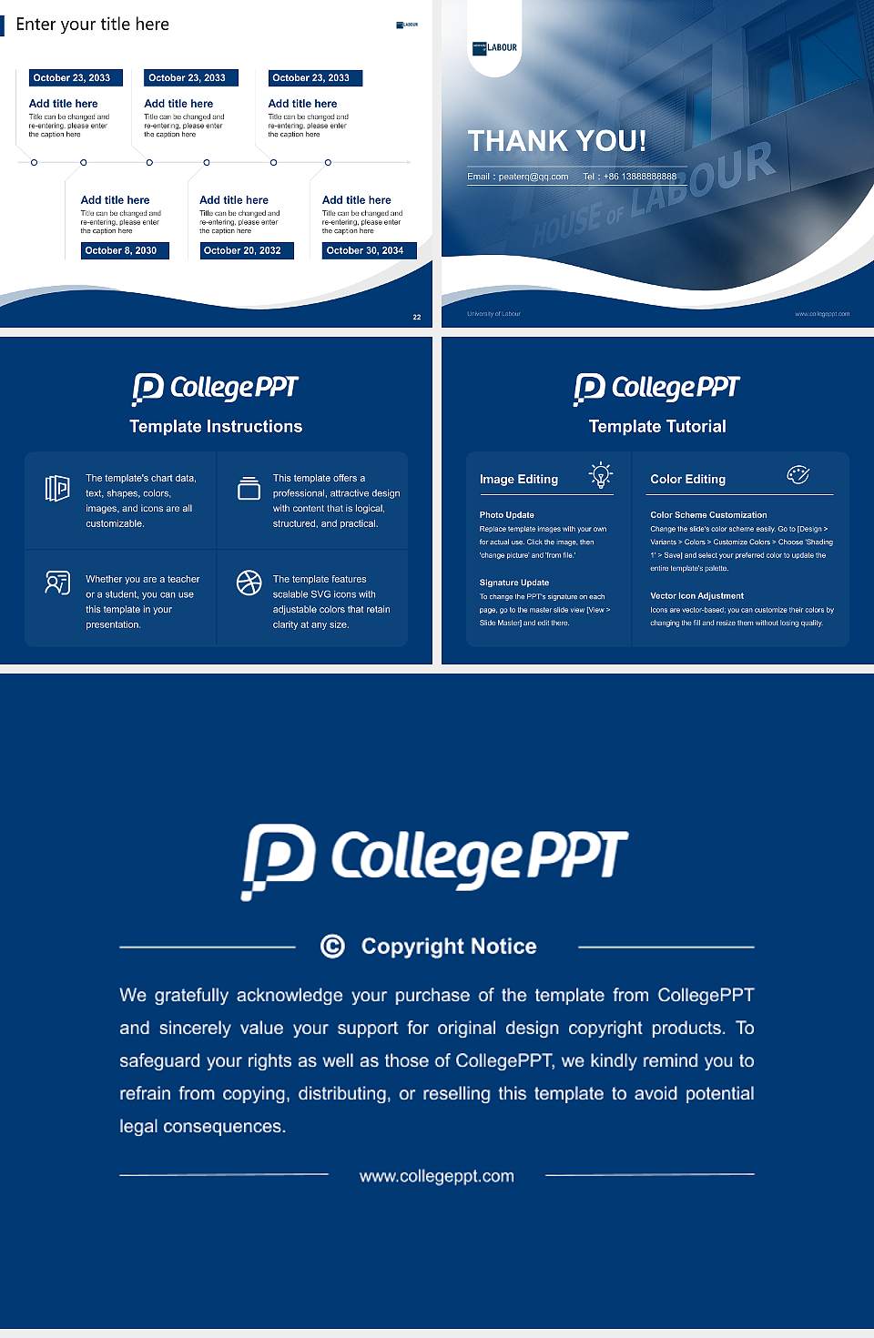 University of Labour Lecture Sharing and Networking Event PPT Template4:3 ratio PPT effect preview image4