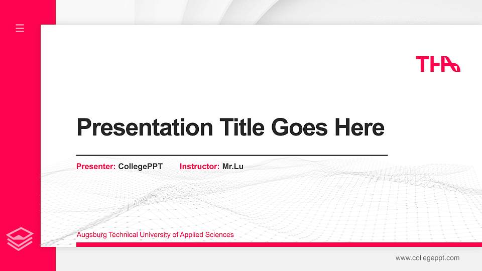 Augsburg Technical University of Applied Sciences Thesis Proposal/Graduation Defense PPT Template16:9 ratio PPT effect preview image