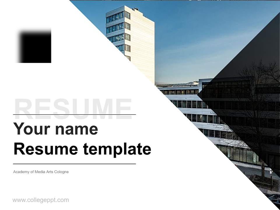 Academy of Media Arts Cologne Resume PPT Template4:3 ratio PPT effect preview image5