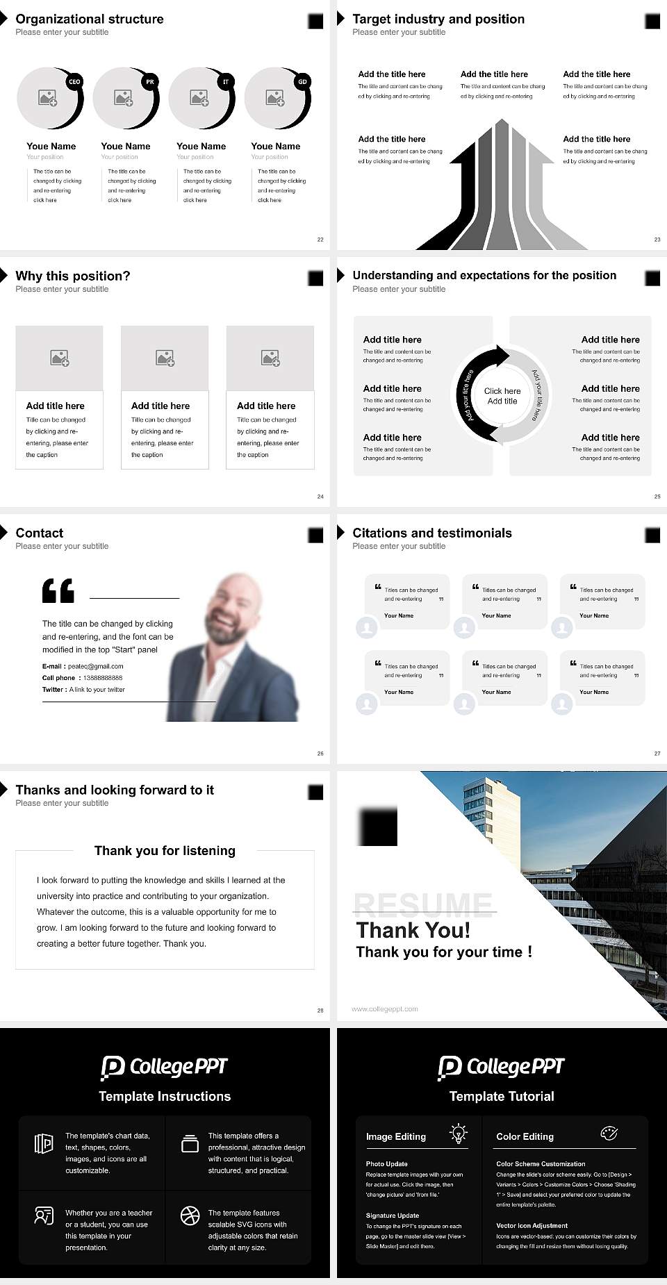 Academy of Media Arts Cologne Resume PPT Template4:3 ratio PPT effect preview image4