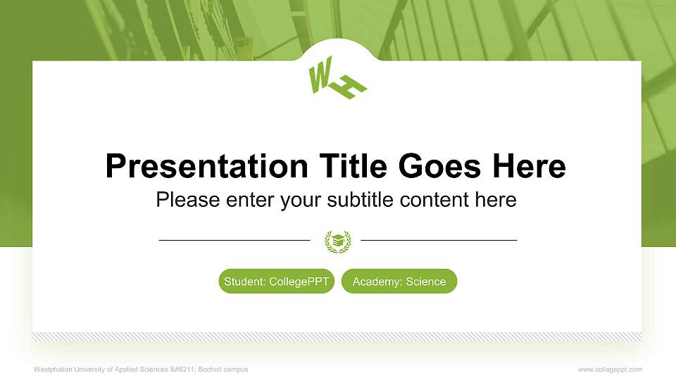 Westphalian University of Applied Sciences – Bocholt campus National Scholarship Defense PPT Template16:9 ratio PPT effect preview image