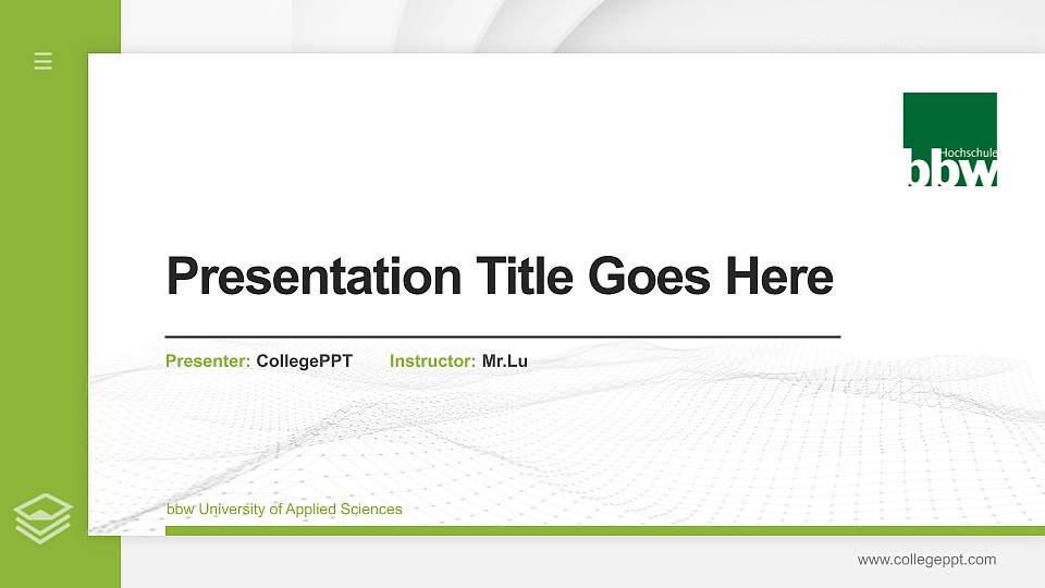 bbw University of Applied Sciences Thesis Proposal/Graduation Defense PPT Template16:9 ratio PPT effect preview image