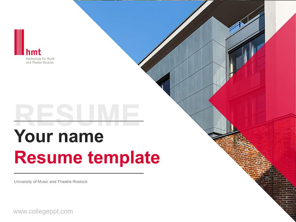 University of Music and Theatre Rostock Resume PPT Template4:3 ratio PPT effect preview image5