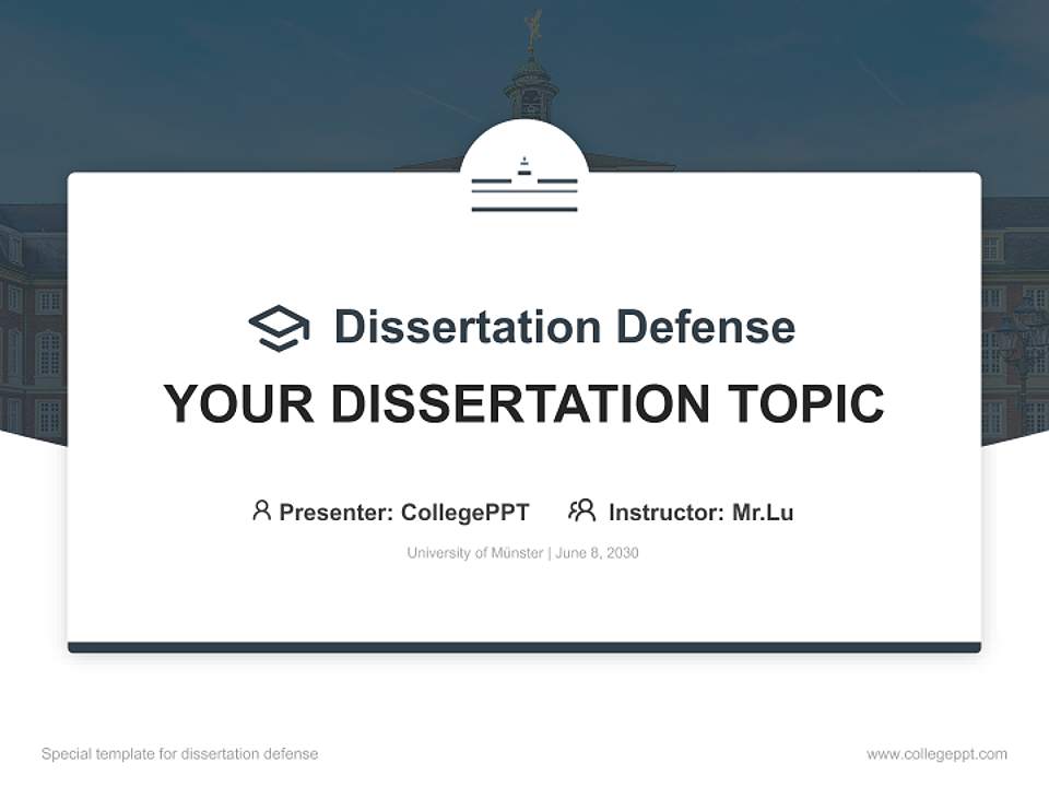 University of Münster Graduation Thesis Defense PPT Template4:3 ratio PPT effect preview image7
