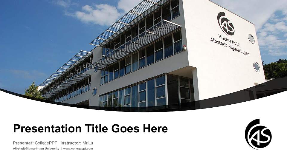 Albstadt-Sigmaringen University Course/Courseware Creation PPT Template16:9 ratio PPT effect preview image