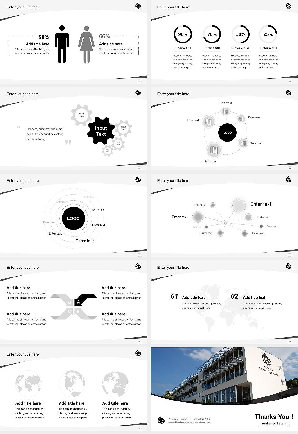 Albstadt-Sigmaringen University Course/Courseware Creation PPT Template16:9 ratio PPT effect preview image4