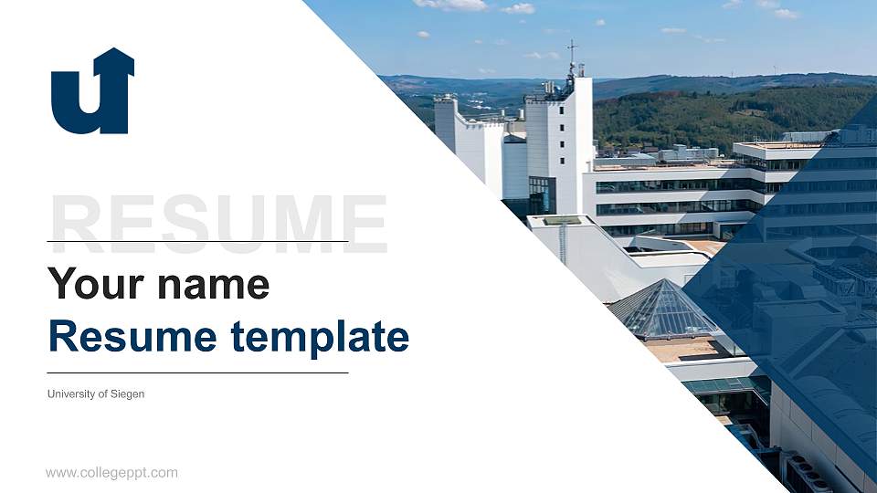 University of Siegen Resume PPT Template16:9 ratio PPT effect preview image