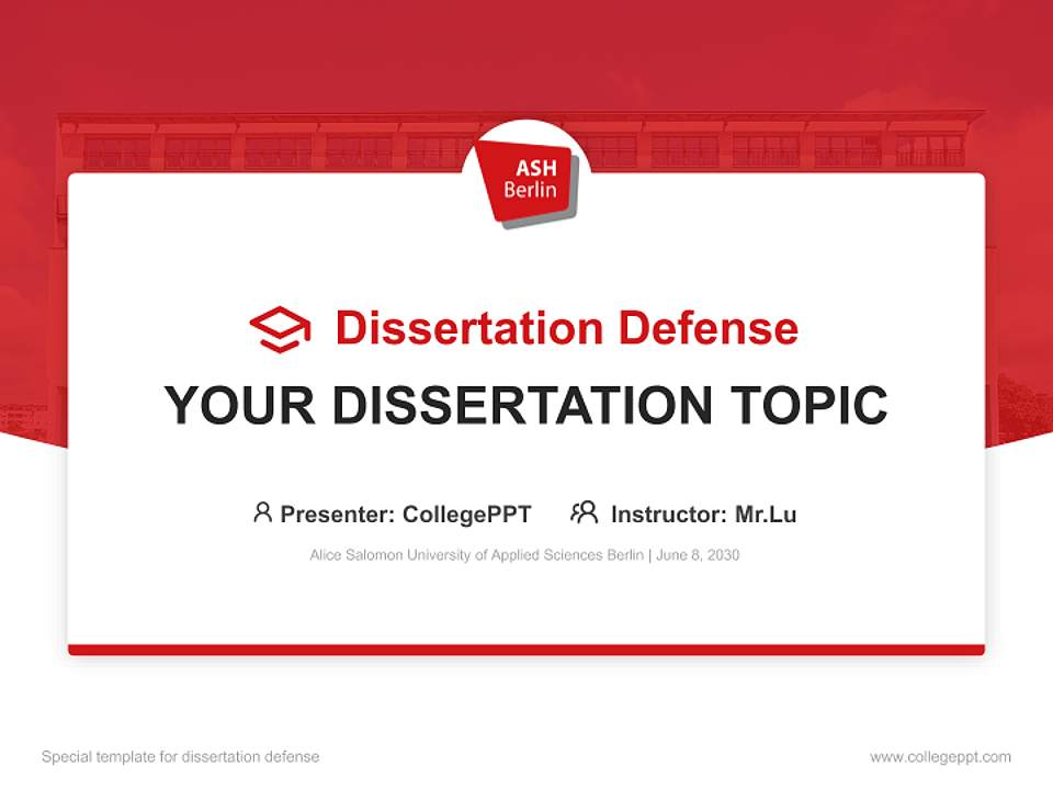 Alice Salomon University of Applied Sciences Berlin Graduation Thesis Defense PPT Template4:3 ratio PPT effect preview image7