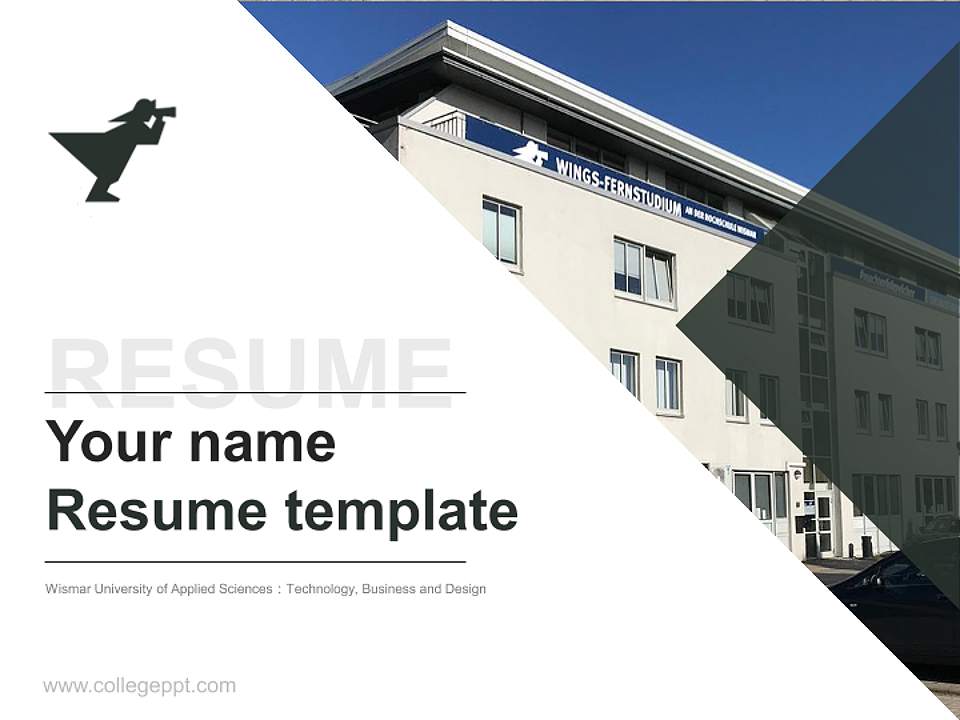 Wismar University of Applied Sciences：Technology, Business and Design Resume PPT Template4:3 ratio PPT effect preview image5