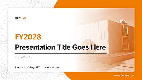 University of Music Saar Academic Presentation/Research Findings Report PPT Template