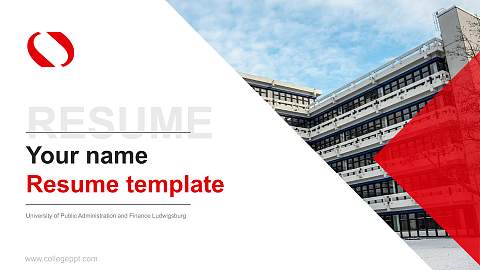 University of Public Administration and Finance Ludwigsburg Resume PPT Template