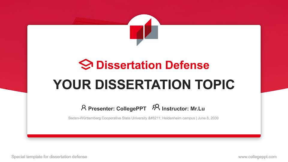 Baden-Württemberg Cooperative State University – Heidenheim campus Graduation Thesis Defense PPT Template16:9 ratio PPT effect preview image